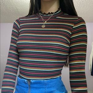 striped long sleeve top